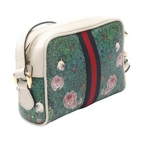 Gucci Yuko Higuchi Ophidia Shoulder Bag Leather White Green Multicolor